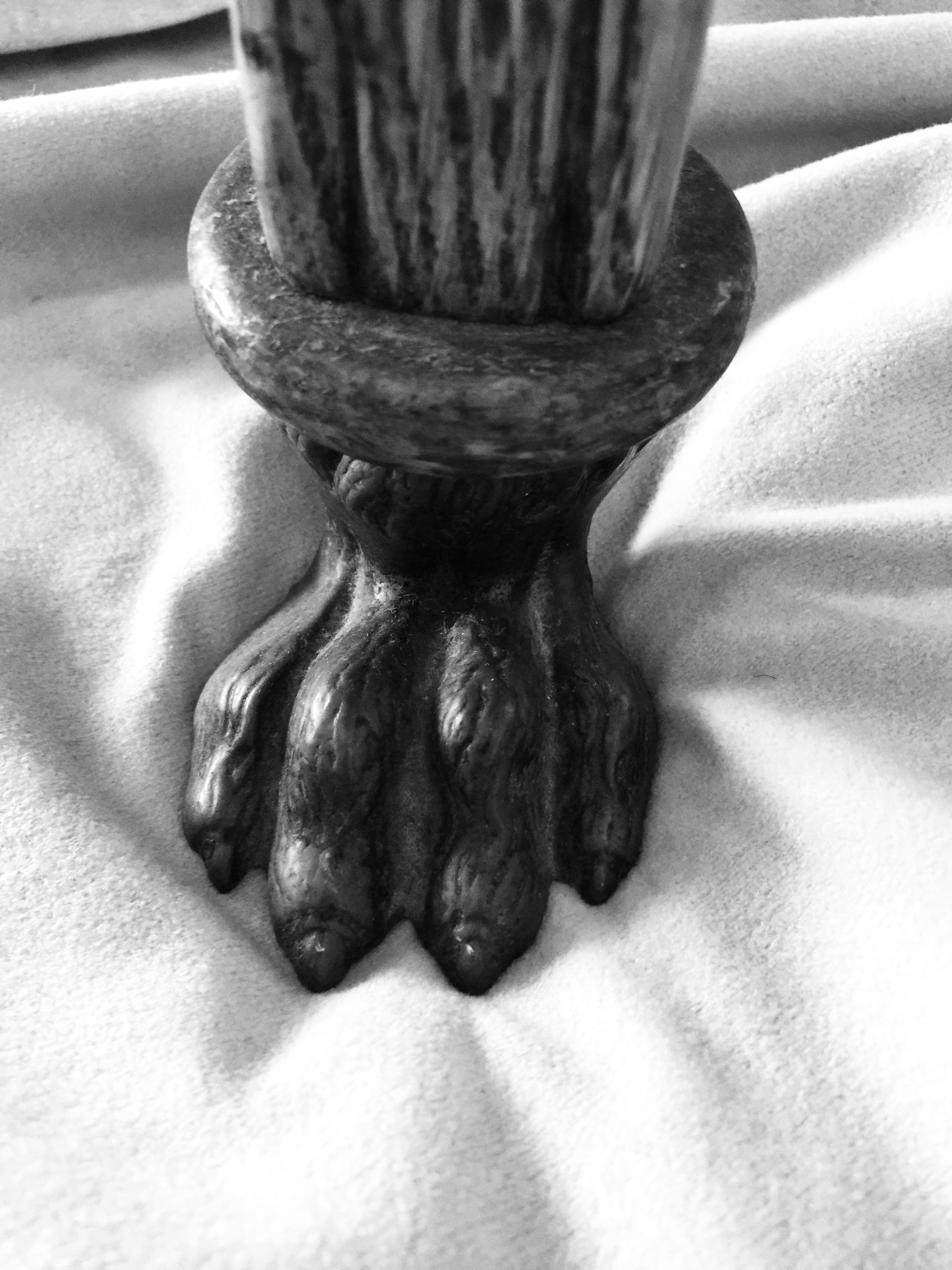 American Oak Round Game Table, Claw Feet, circa 1900 3