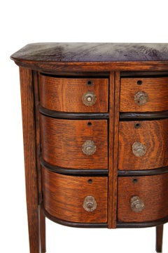 American Oak Six-Drawer Table