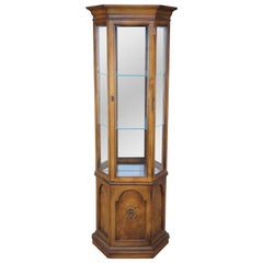 American of Chicago Walnut Petite Curio Display Cabinet Showcase Vitrine 68"