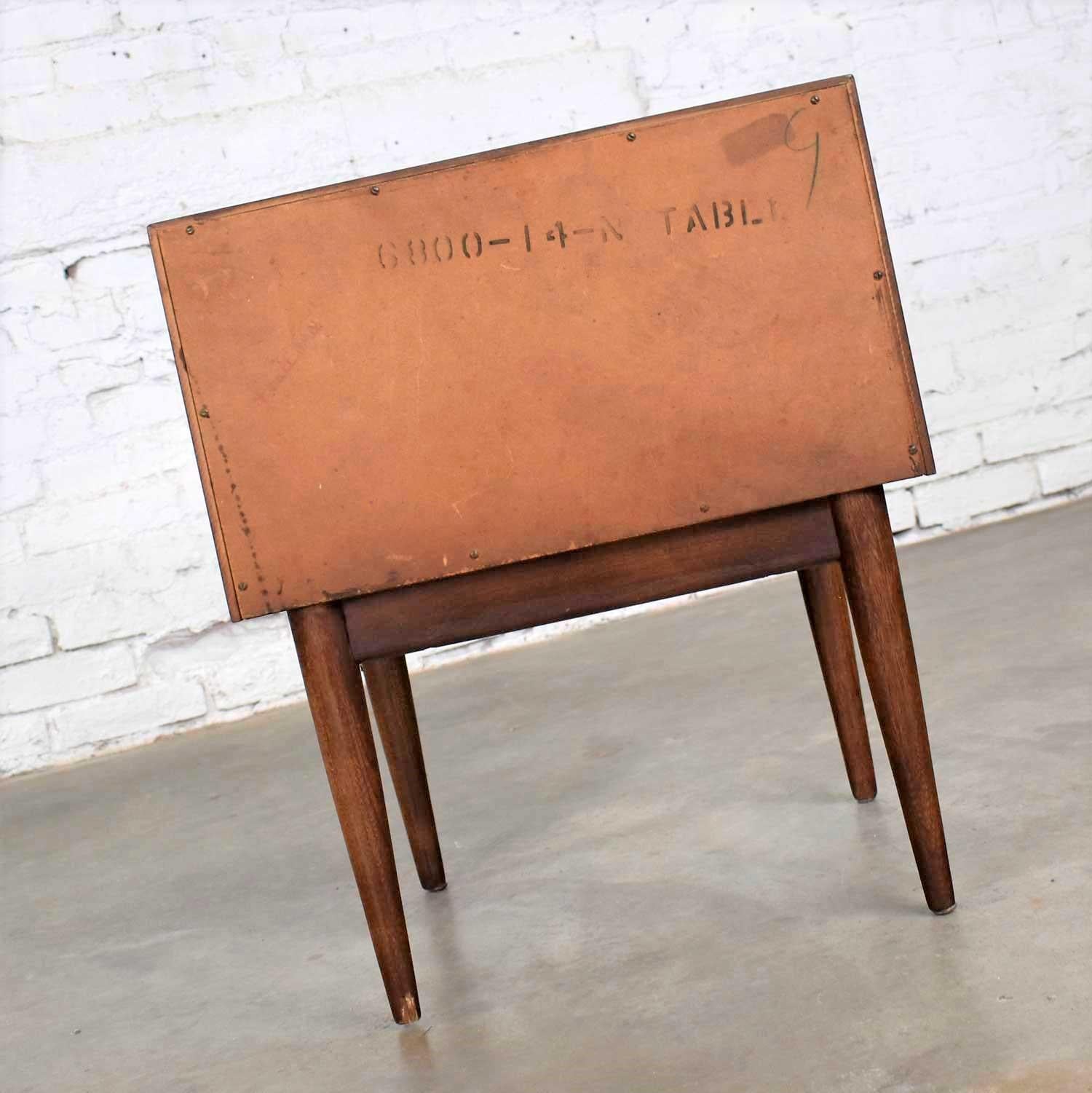 American of Martinsville Accord Walnut Nightstand or End Table with X’s 2