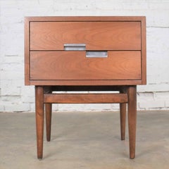 American of Martinsville Accord Walnut Nightstand or End Table with X’s