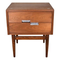 Vintage American of Martinsville Accord Walnut Nightstand or End Table with X’s