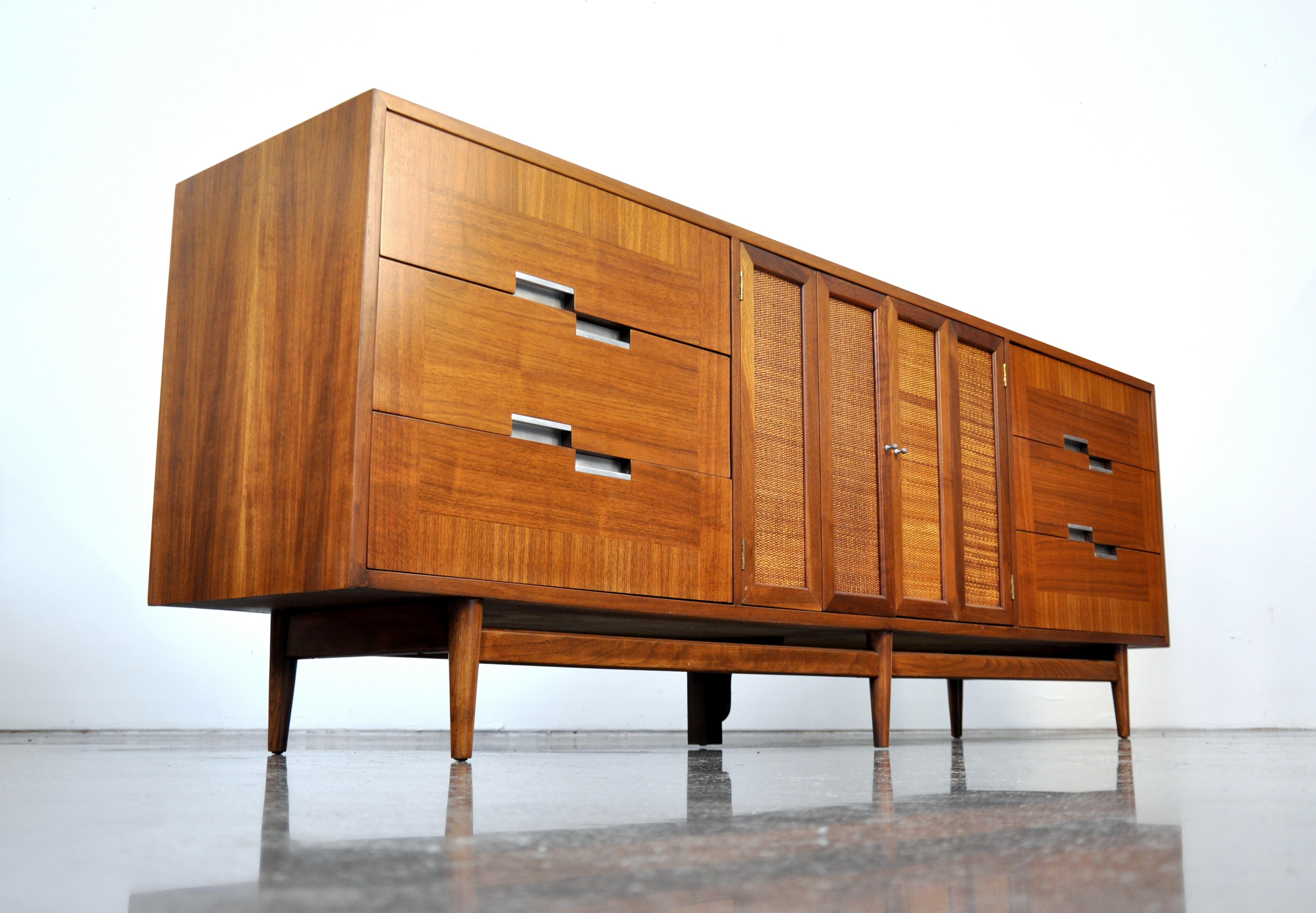 American of Martinsville Accord Walnut Triple Dresser 4