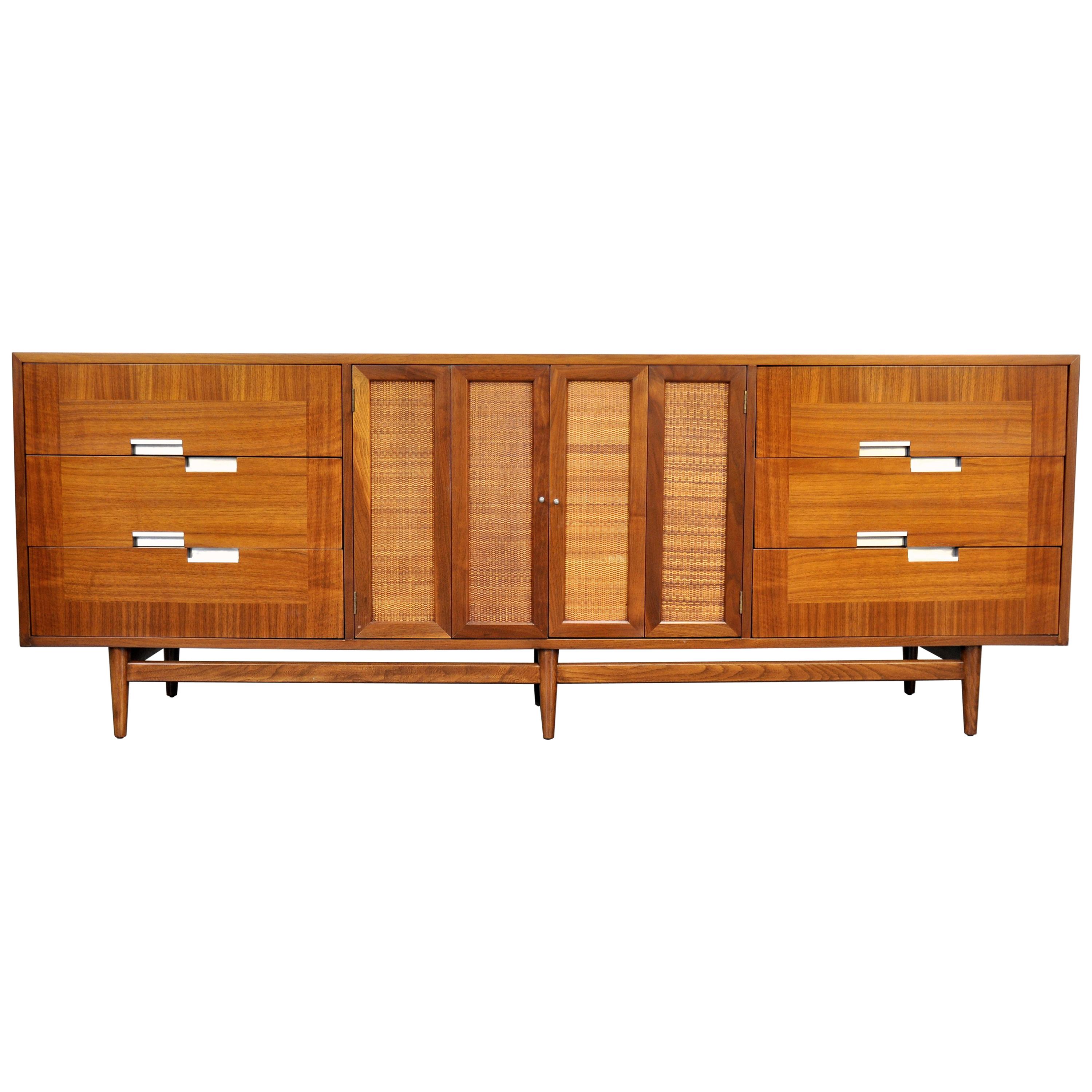 American of Martinsville Accord Walnut Triple Dresser
