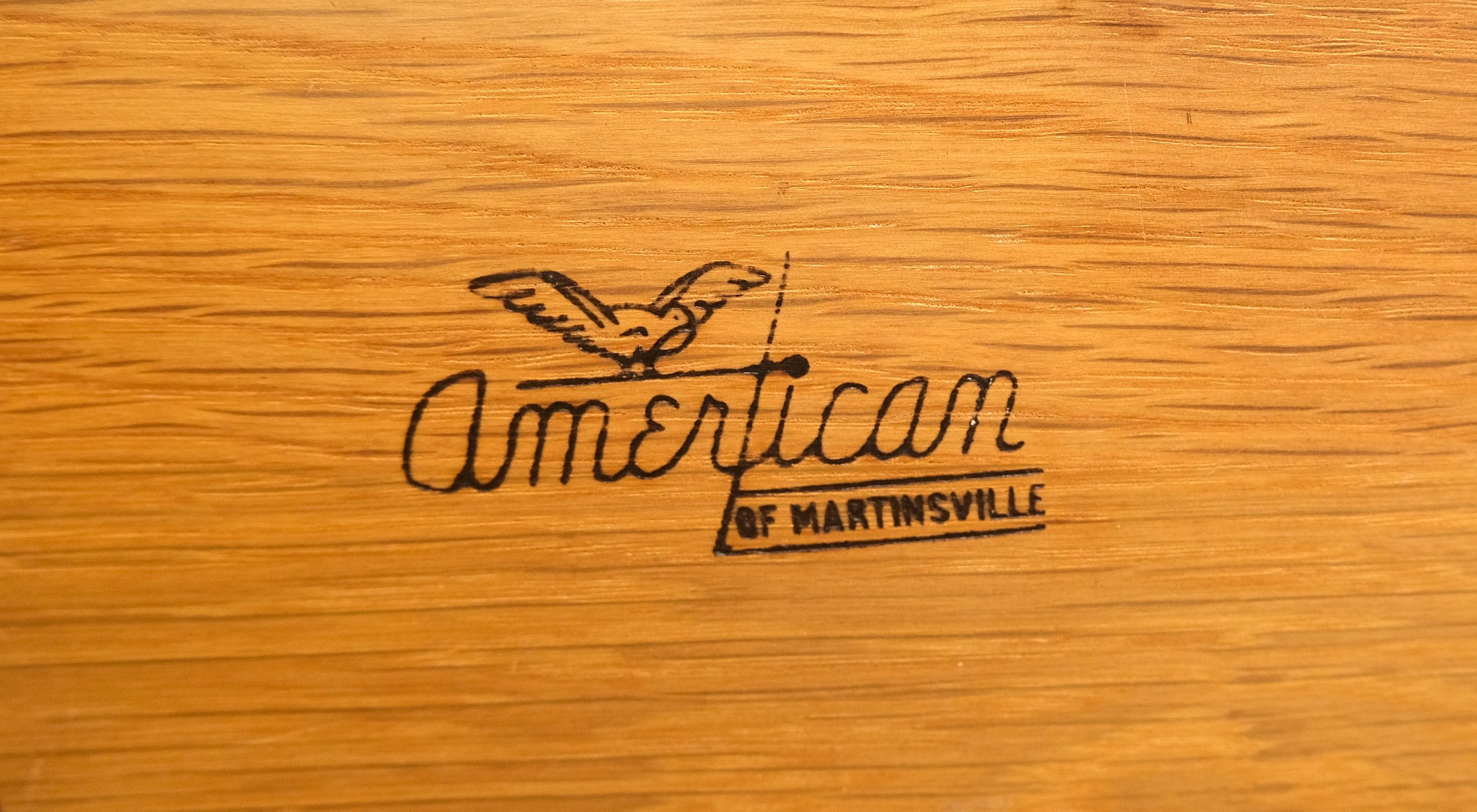 American of Martinsville Cómoda de 10 cajones en negro y rubio sobre patas de ménsula ¡MINA! en venta 12