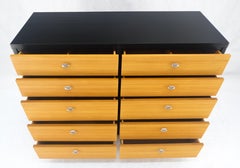American of Martinsville Black & Blond 10 Drawers Dresser on Bracket Feet MINT!