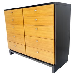 American of Martinsville Black & Blond 10 Drawers Dresser on Bracket Feet MINT!
