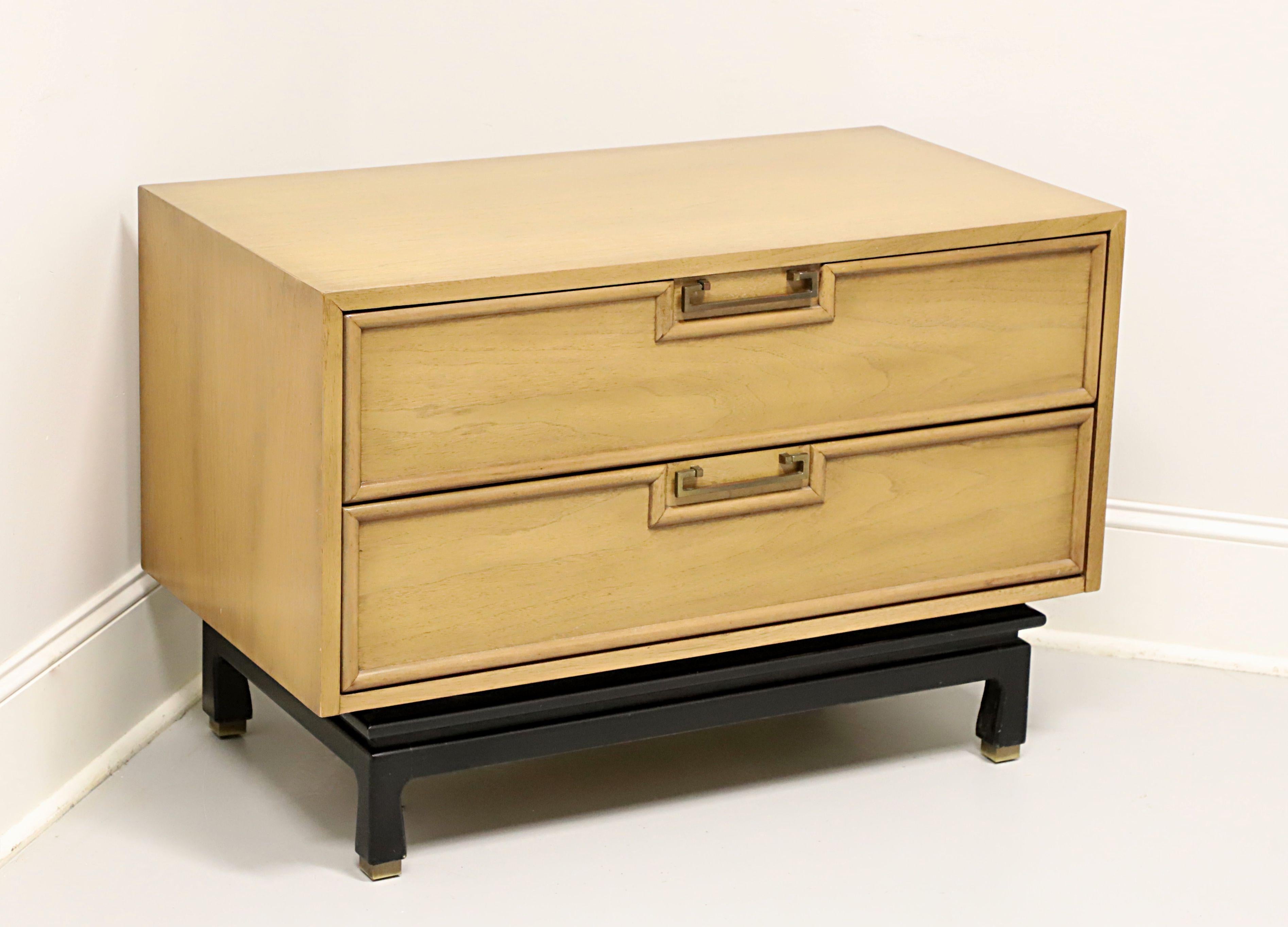 AMERICAN OF MARTINSVILLE Blonde Walnut Asian Inspired Two-Drawer Nightstand 5
