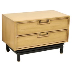 AMERICAN OF MARTINSVILLE Blonde Walnut Asian Inspired Two-Drawer Nightstand