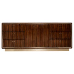American of Martinsville Brass and Wood Dresser or Credenza