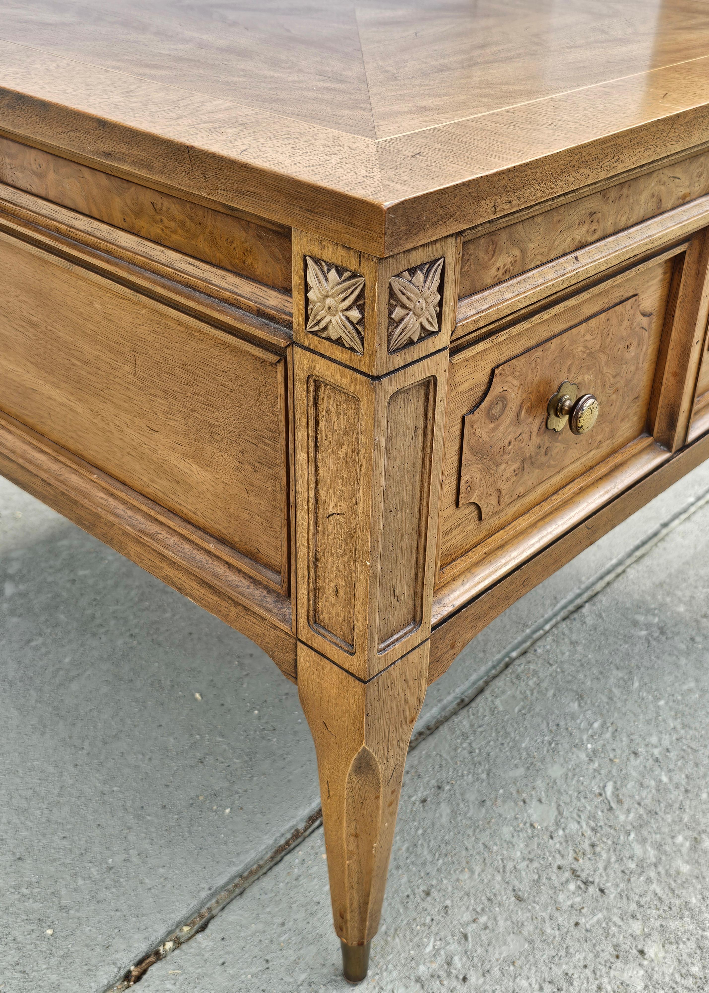 American of Martinsville Burl Walnut Low Side Table For Sale 3