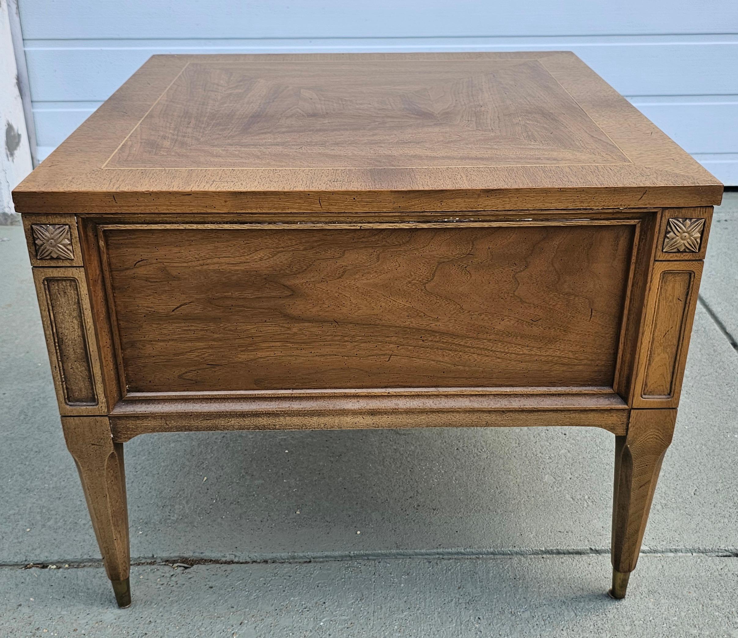 American of Martinsville Burl Walnut Low Side Table For Sale 5