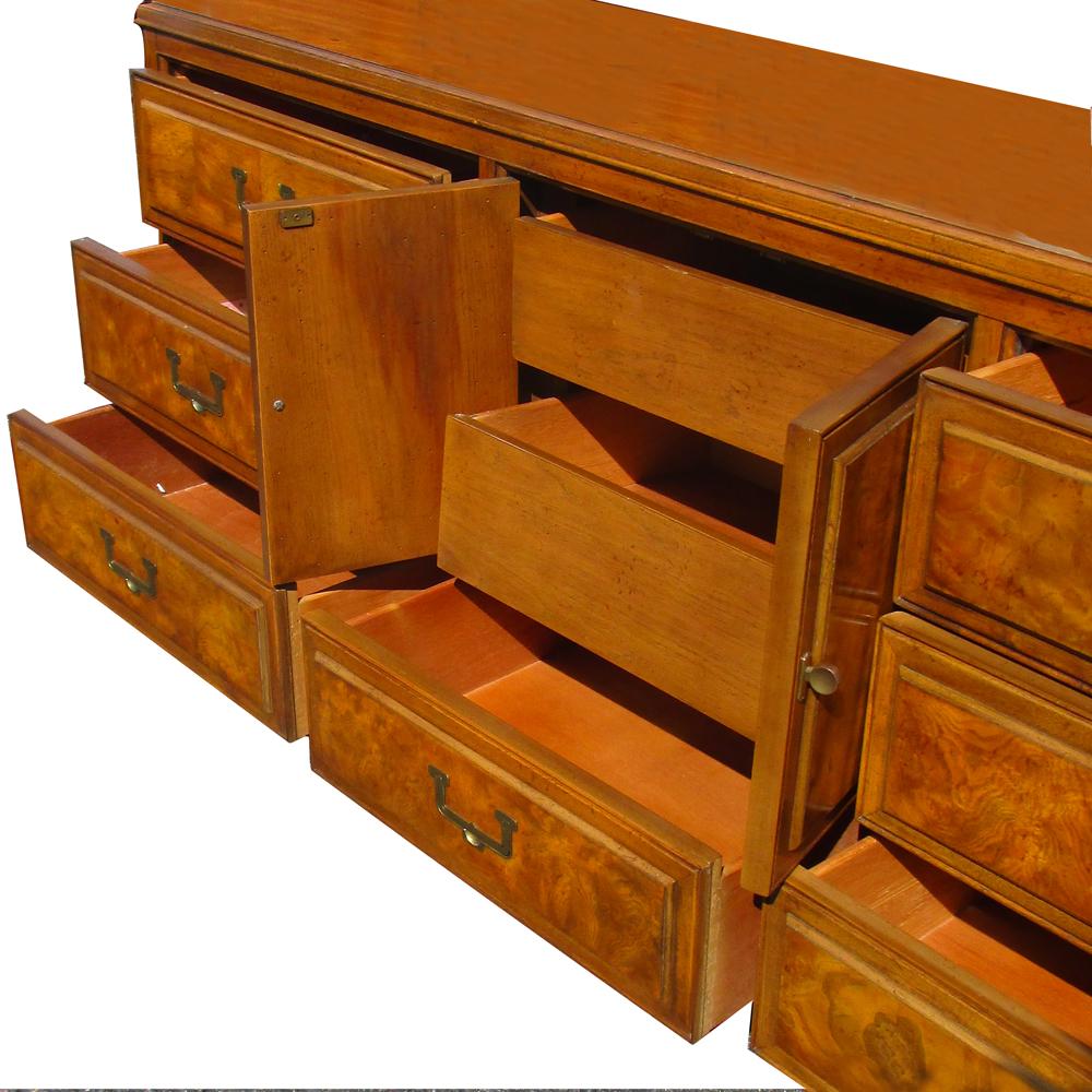 antique burl wood dresser