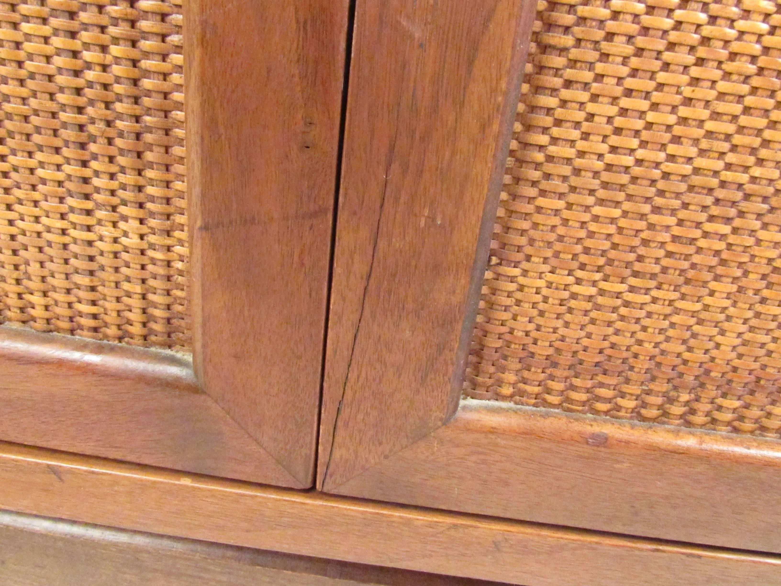 Mid-Century Modern American of Martinsville Cane Front Credenza