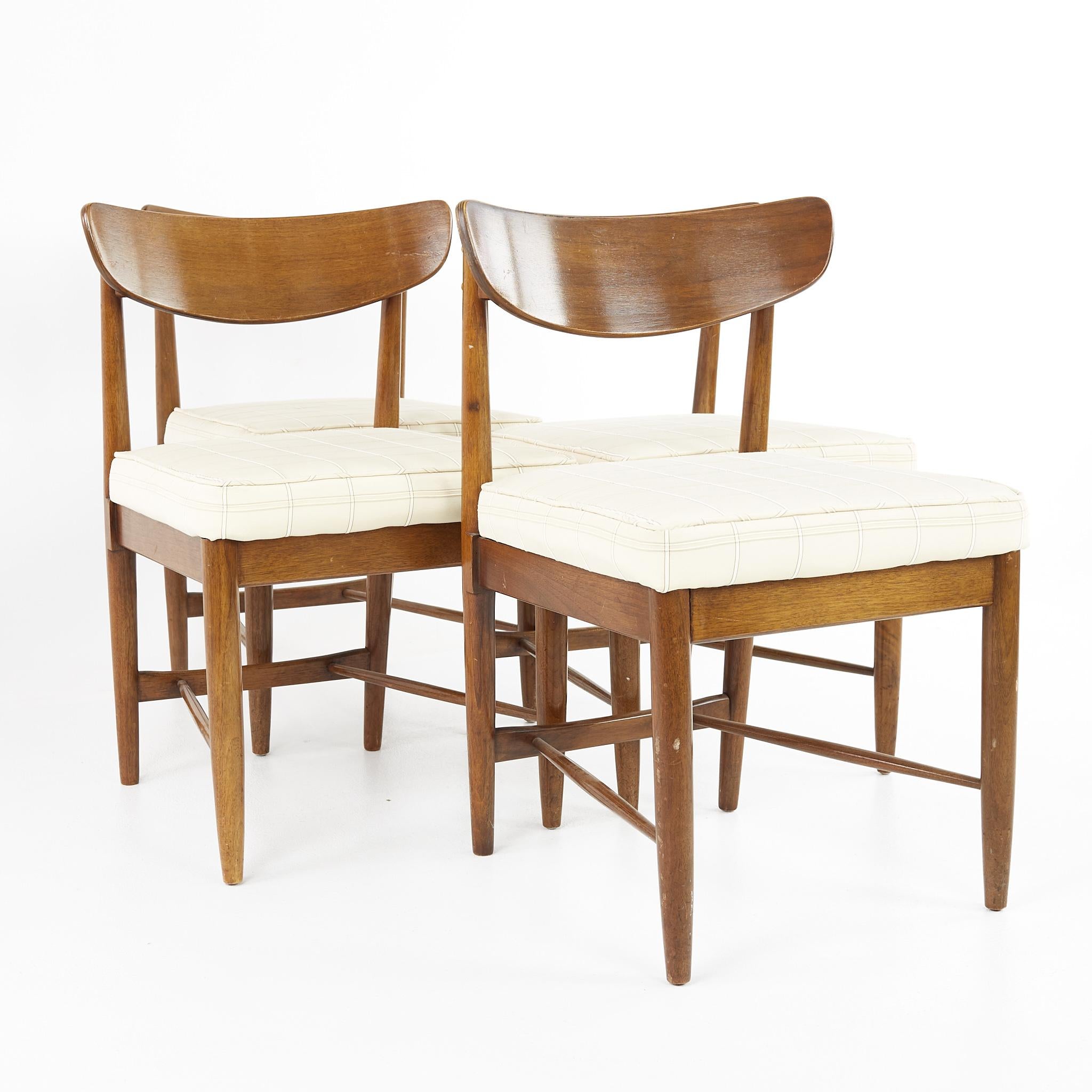 Mid-Century Modern American of Martinsville Dania Mid Century Walnut Dining Chairs, Set of 6