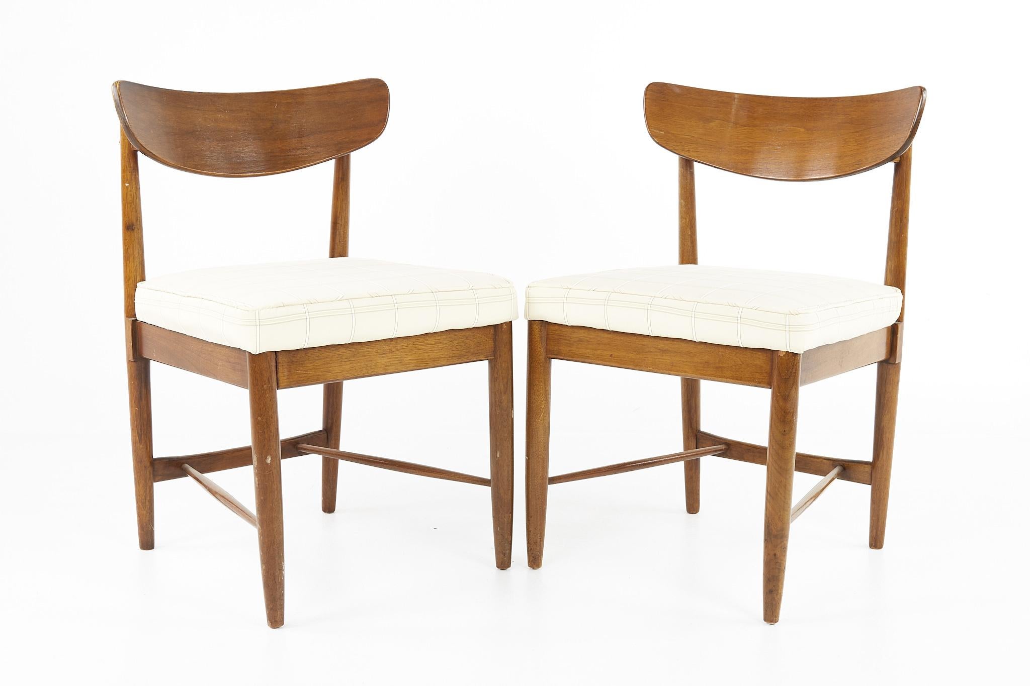 Late 20th Century American of Martinsville Dania Mid Century Walnut Dining Chairs, Set of 6