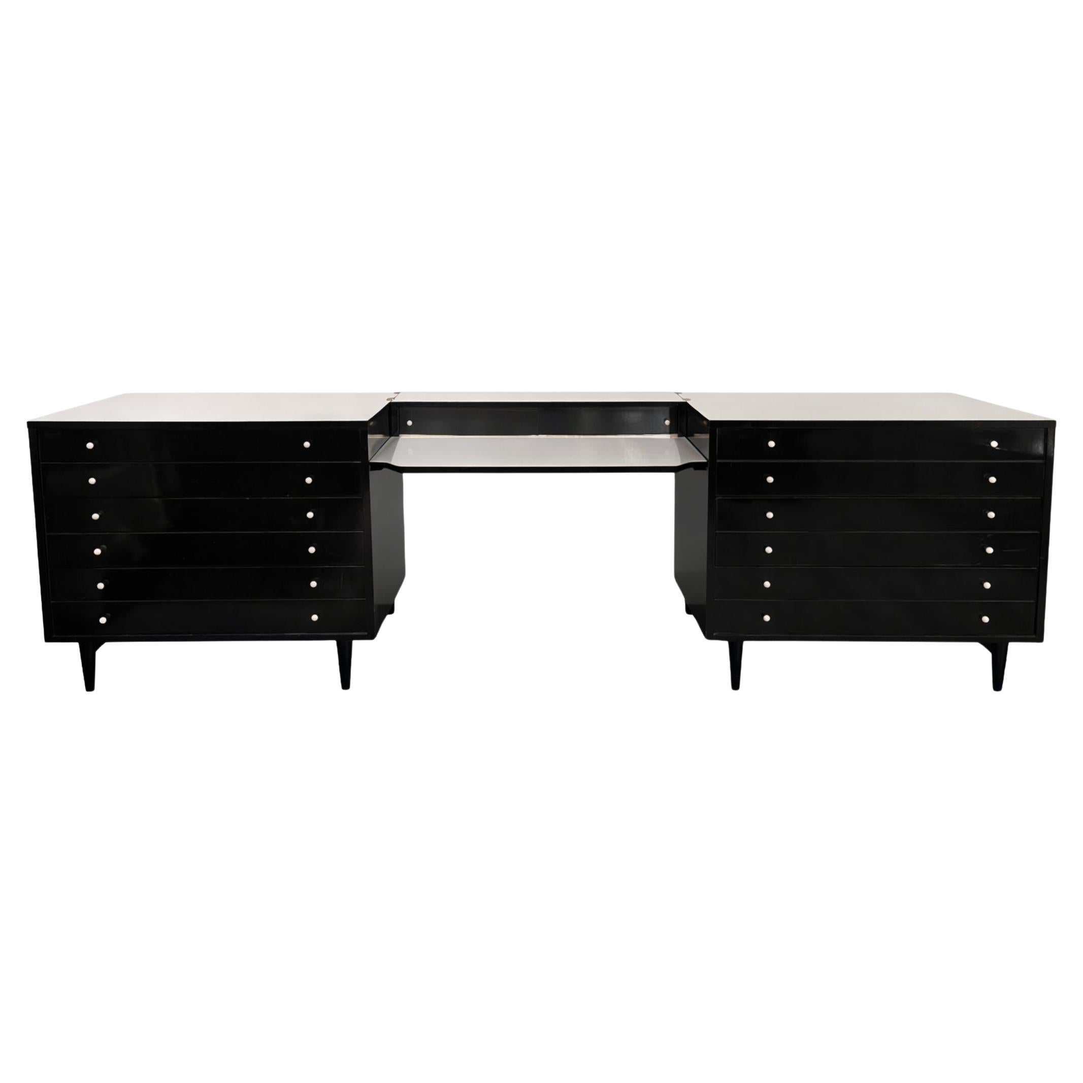 American of Martinsville Double Chest of Drawers Vanity / Desk For Sale