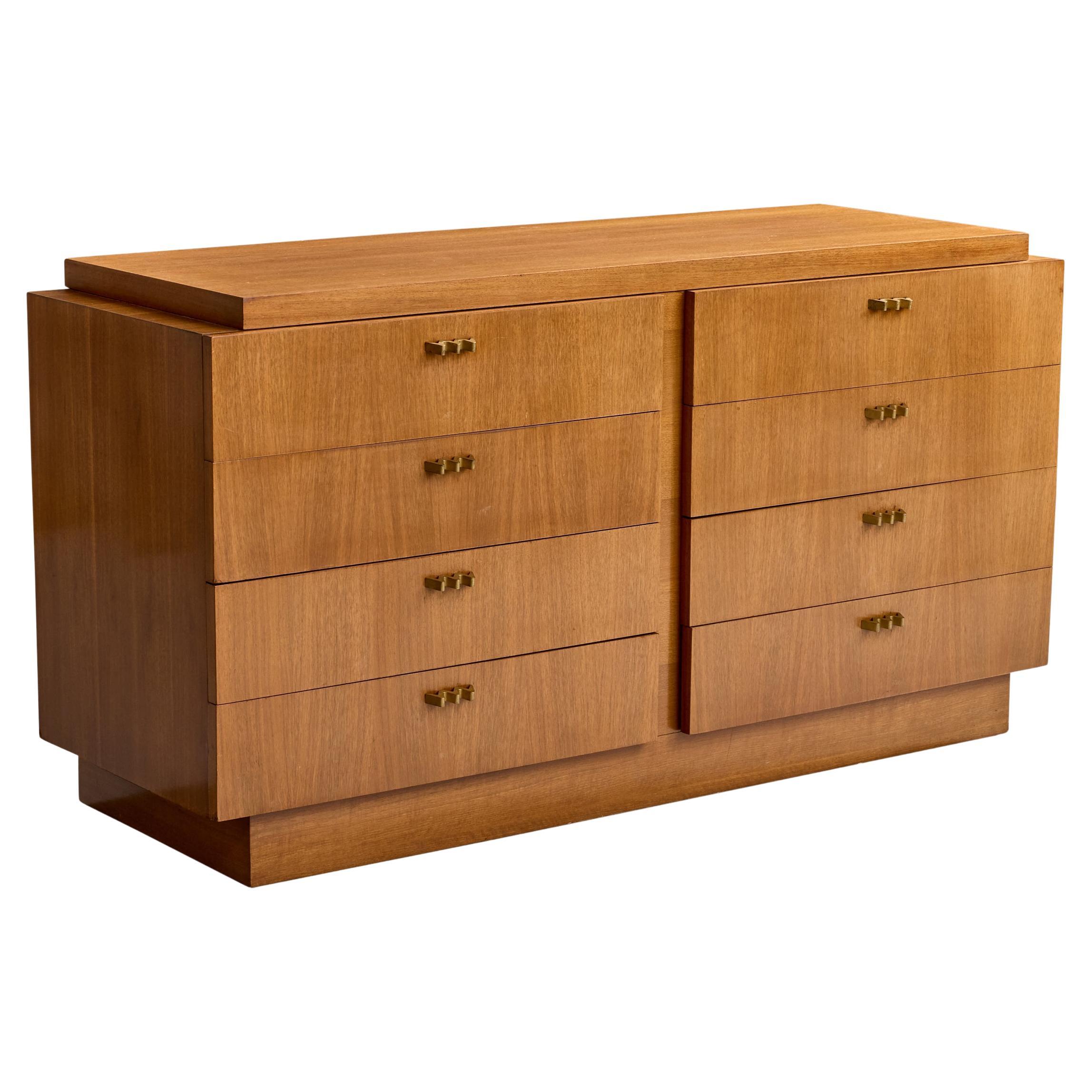American of Martinsville, Dresser, Oak, Brass, USA, 1950s