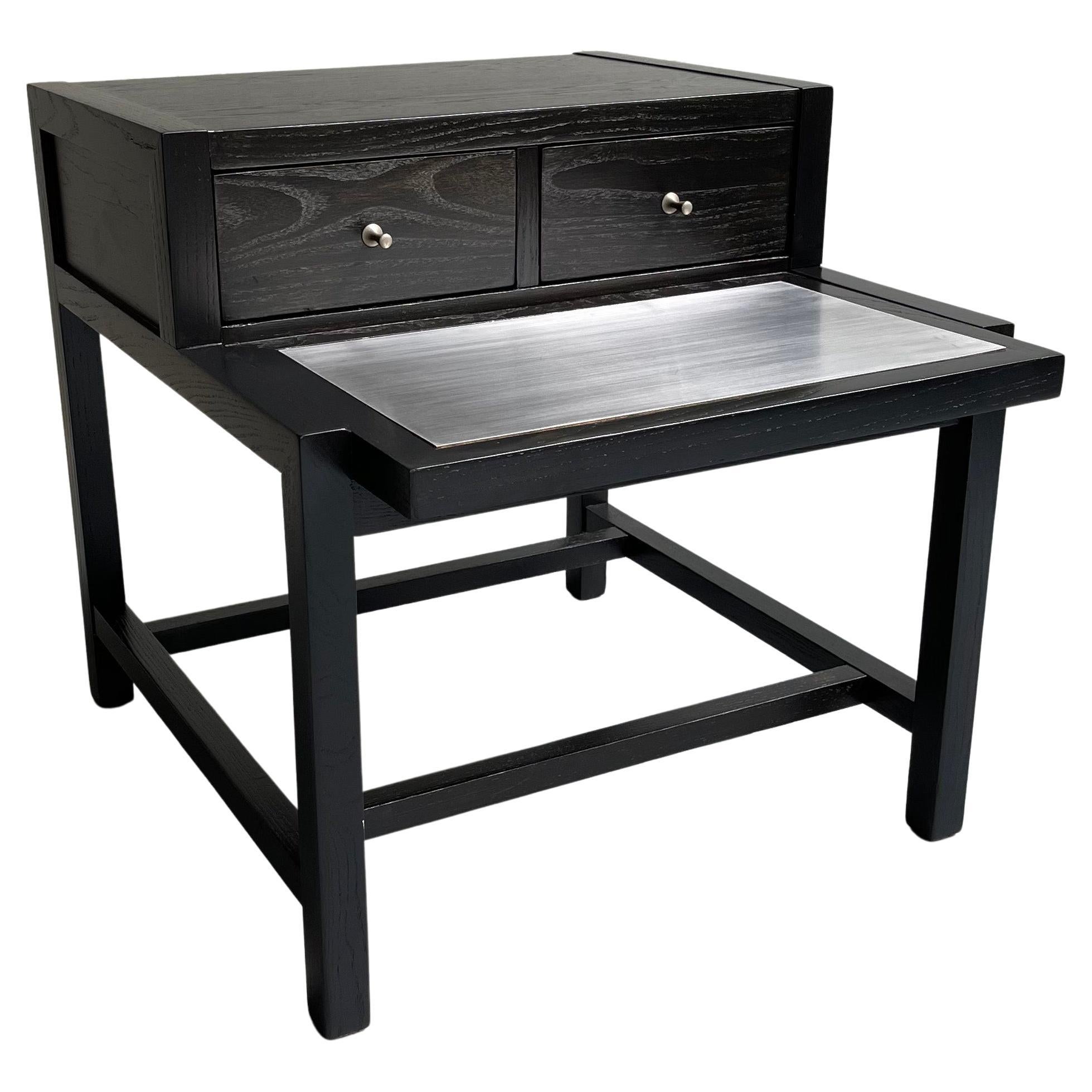 American of Martinsville Ebonized Ash Stepped Side Table For Sale