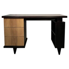 American of Martinsville Faux Bamboo Mahogany Vanity Desk