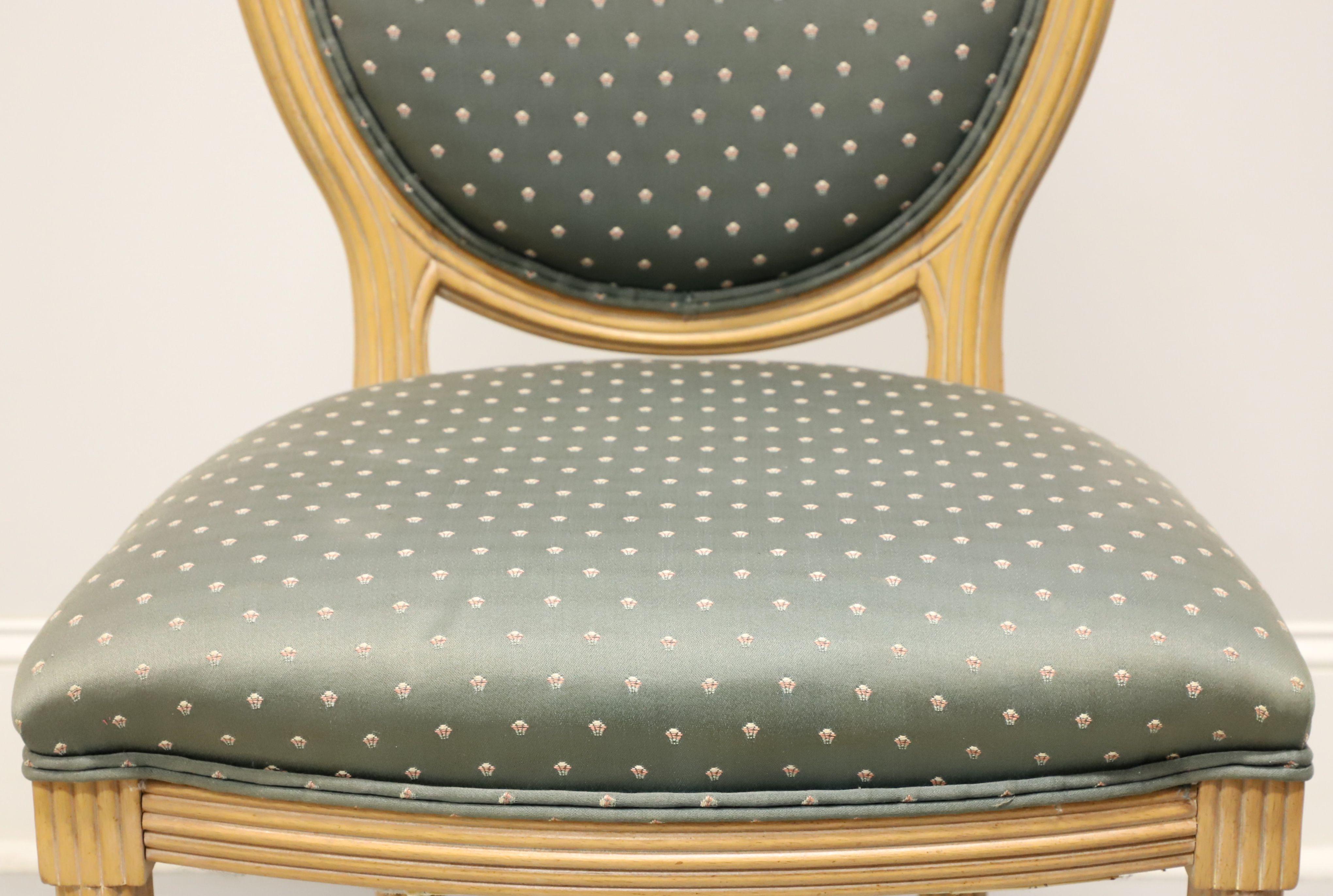 Fabric AMERICAN OF MARTINSVILLE French Provincial Louis XVI Dining Side Chairs - Pair A For Sale