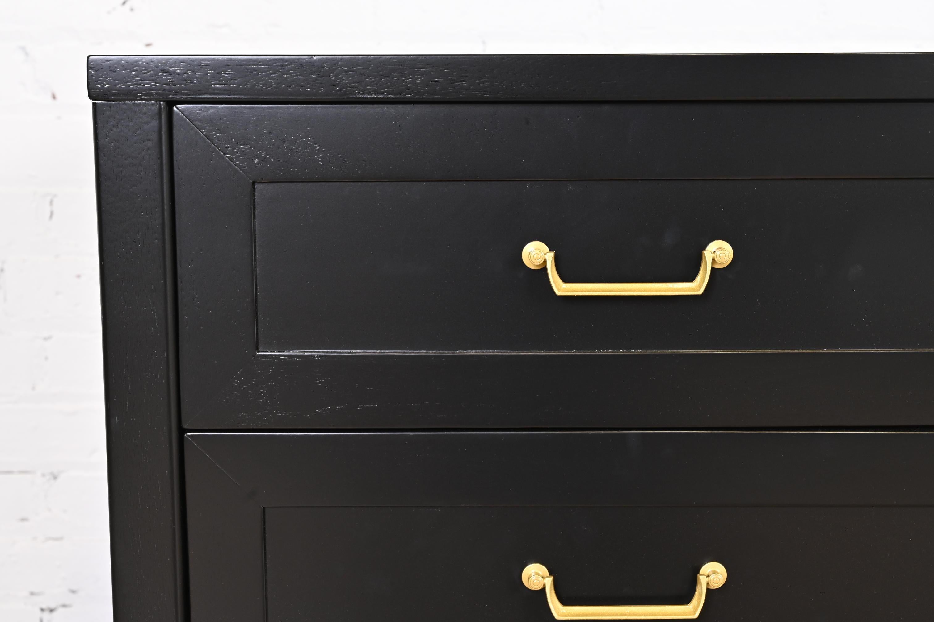 American of Martinsville French Regency Black Lacquered Dresser, Refinished 6