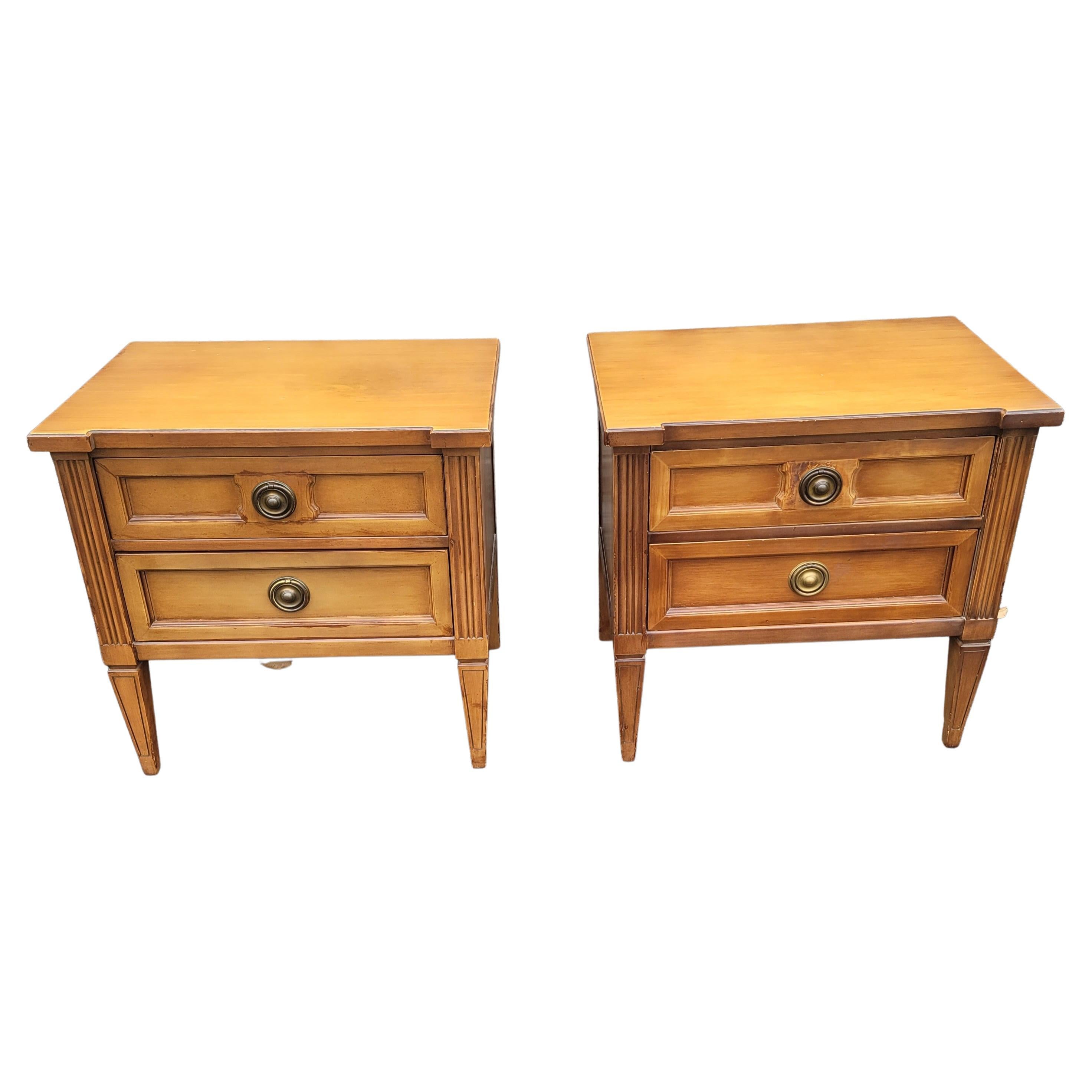 American of Martinsville Mid-Century Italian style bedside tables. Measures 24