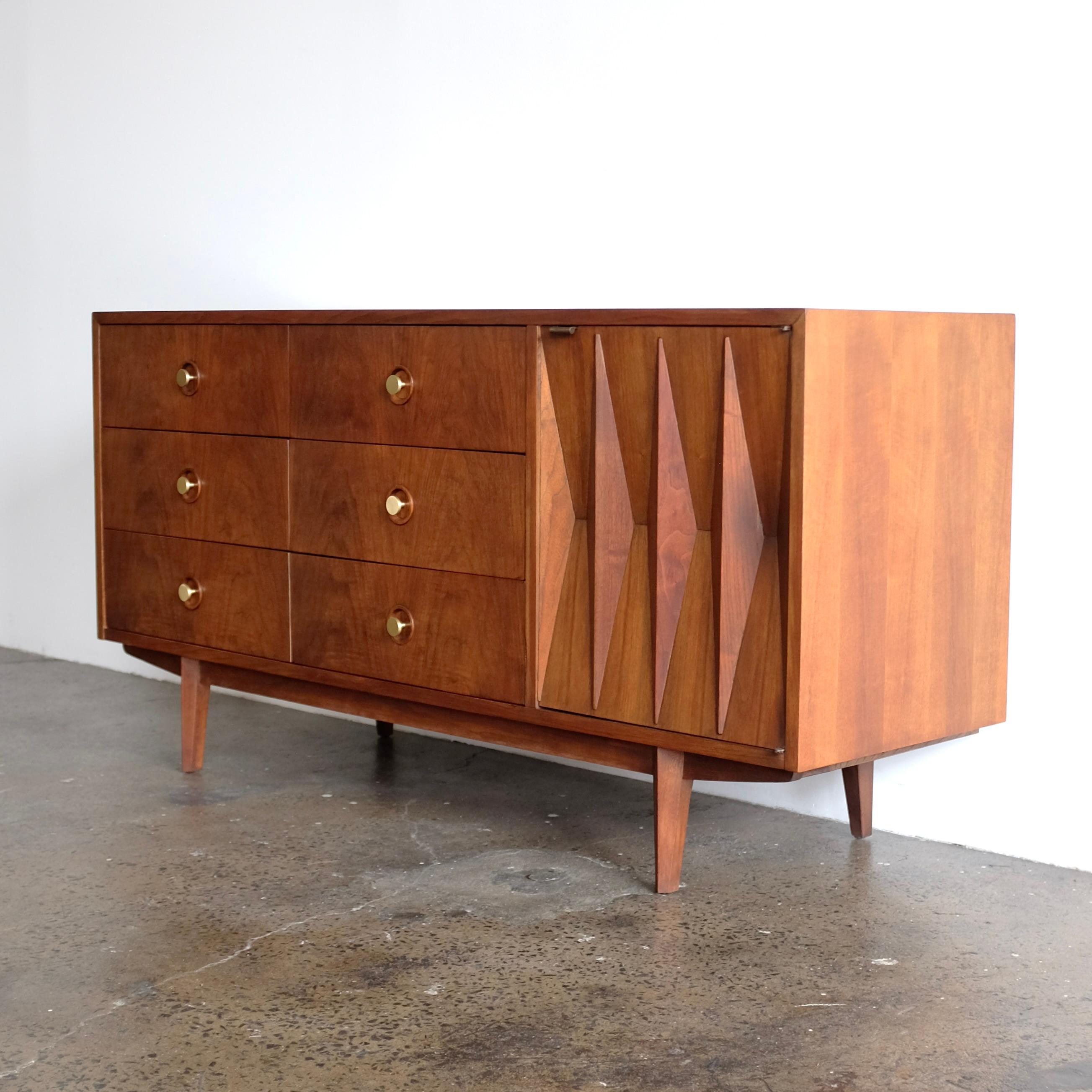 Mid-Century Modern American of Martinsville Harlequin Dresser Designed by Merton Gershun