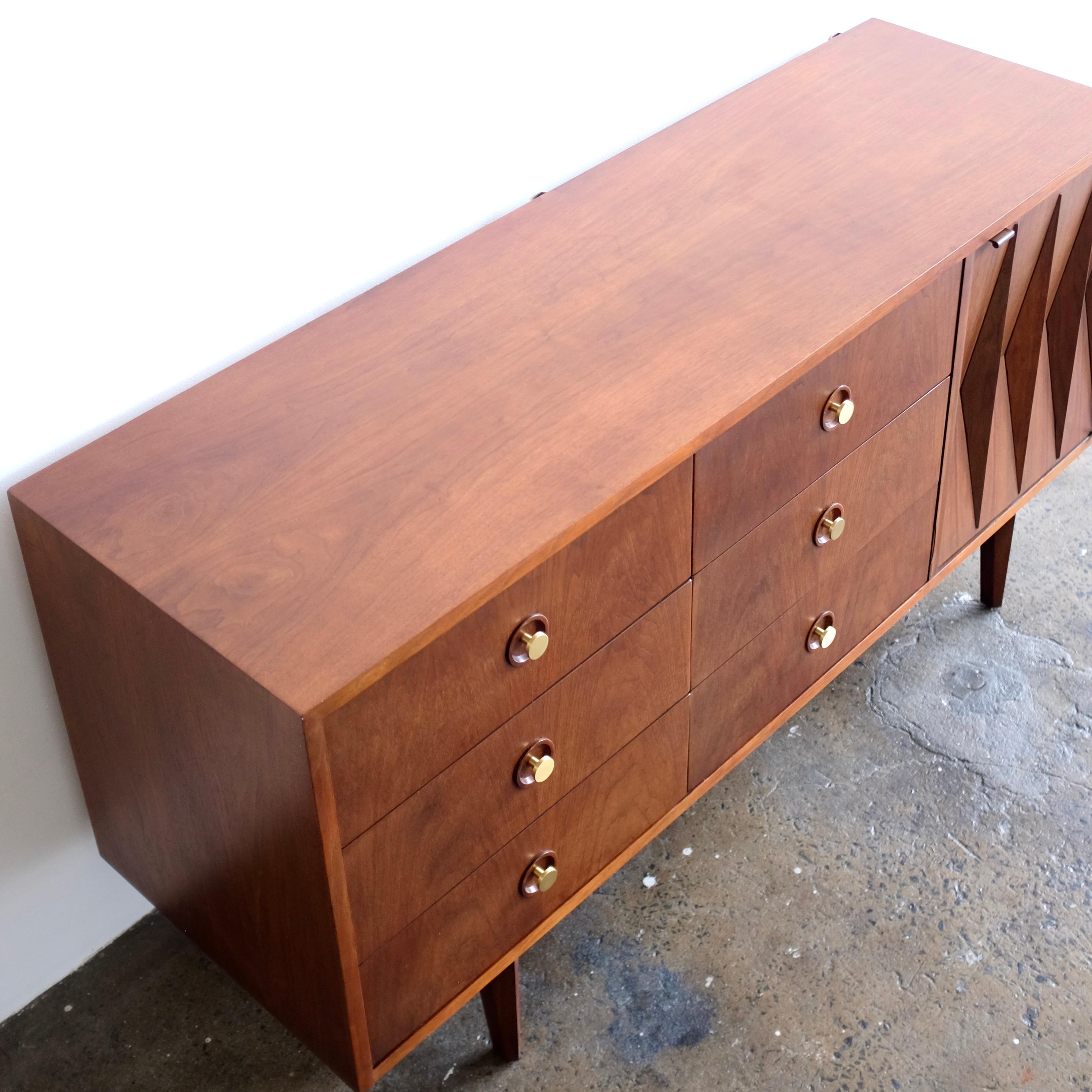 Mid-20th Century American of Martinsville Harlequin Dresser Designed by Merton Gershun