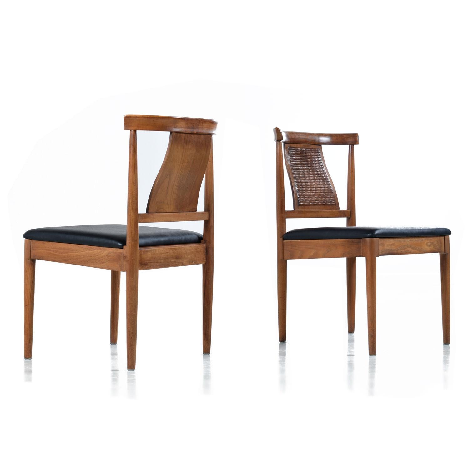 Mid-Century Modern American of Martinsville Light Walnut Dining Chairs Set of 6