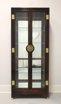 AMERICAN OF MARTINSVILLE Mahogany Asian Chinoiserie Curio Display Cabinet