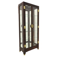 Vintage AMERICAN OF MARTINSVILLE Mahogany Asian Chinoiserie Curio Display Cabinet