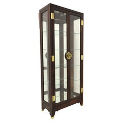 AMERICAN OF MARTINSVILLE Mahogany Asian Chinoiserie Curio Display Cabinet