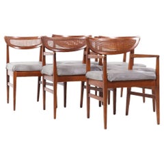 Used American of Martinsville MCM Walnut and Cane Back Dining Chairs - Set of 6