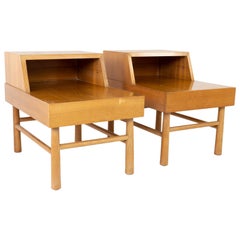 American of Martinsville Midcentury Blonde End Tables, Pair