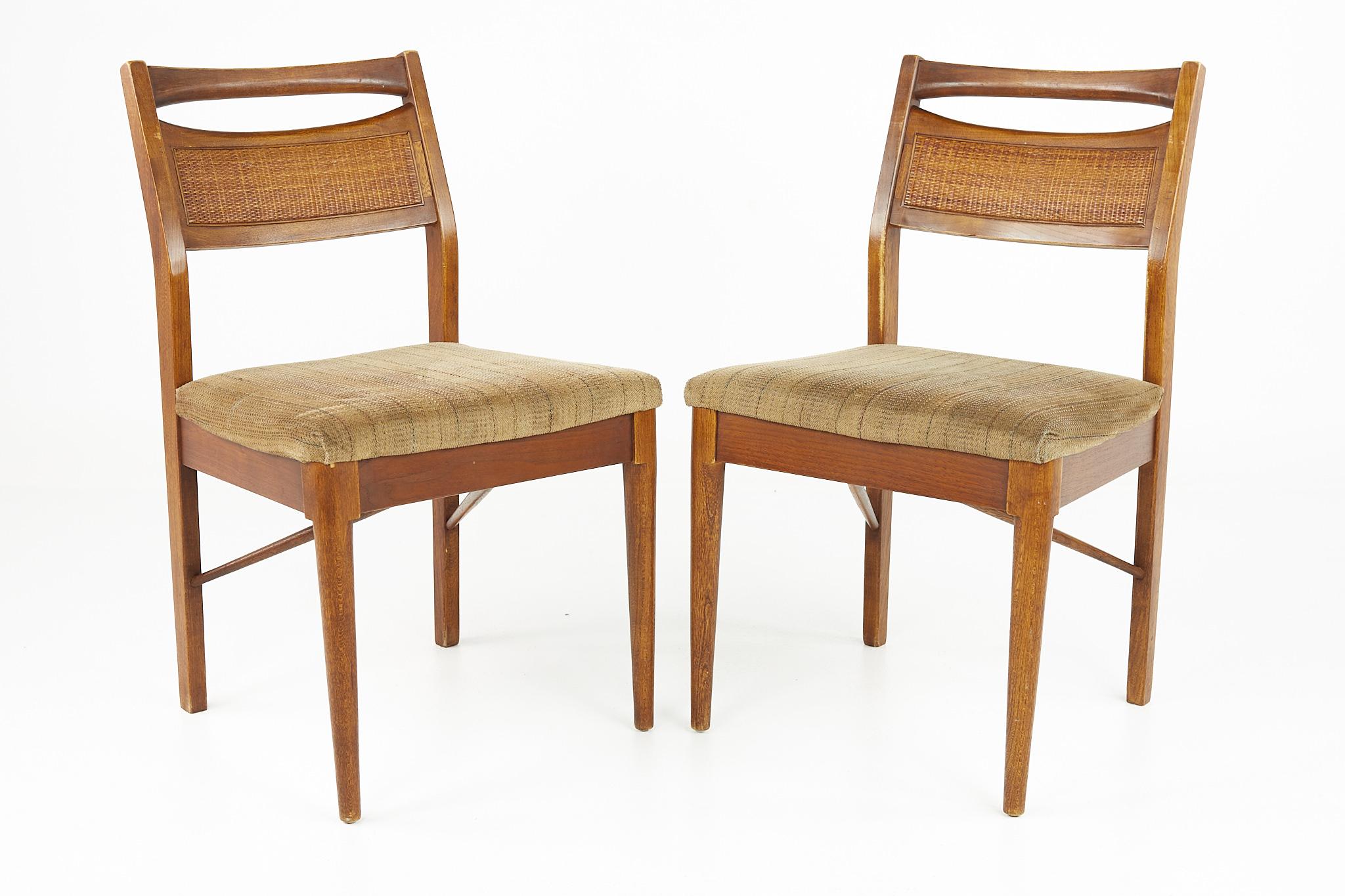 American of Martinsville Mid Century Cane Back Walnut Dining Chairs, Set of 6 8