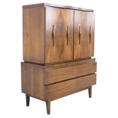 American of Martinsville Mid Century Harlekin Highboy Schrank Kommode