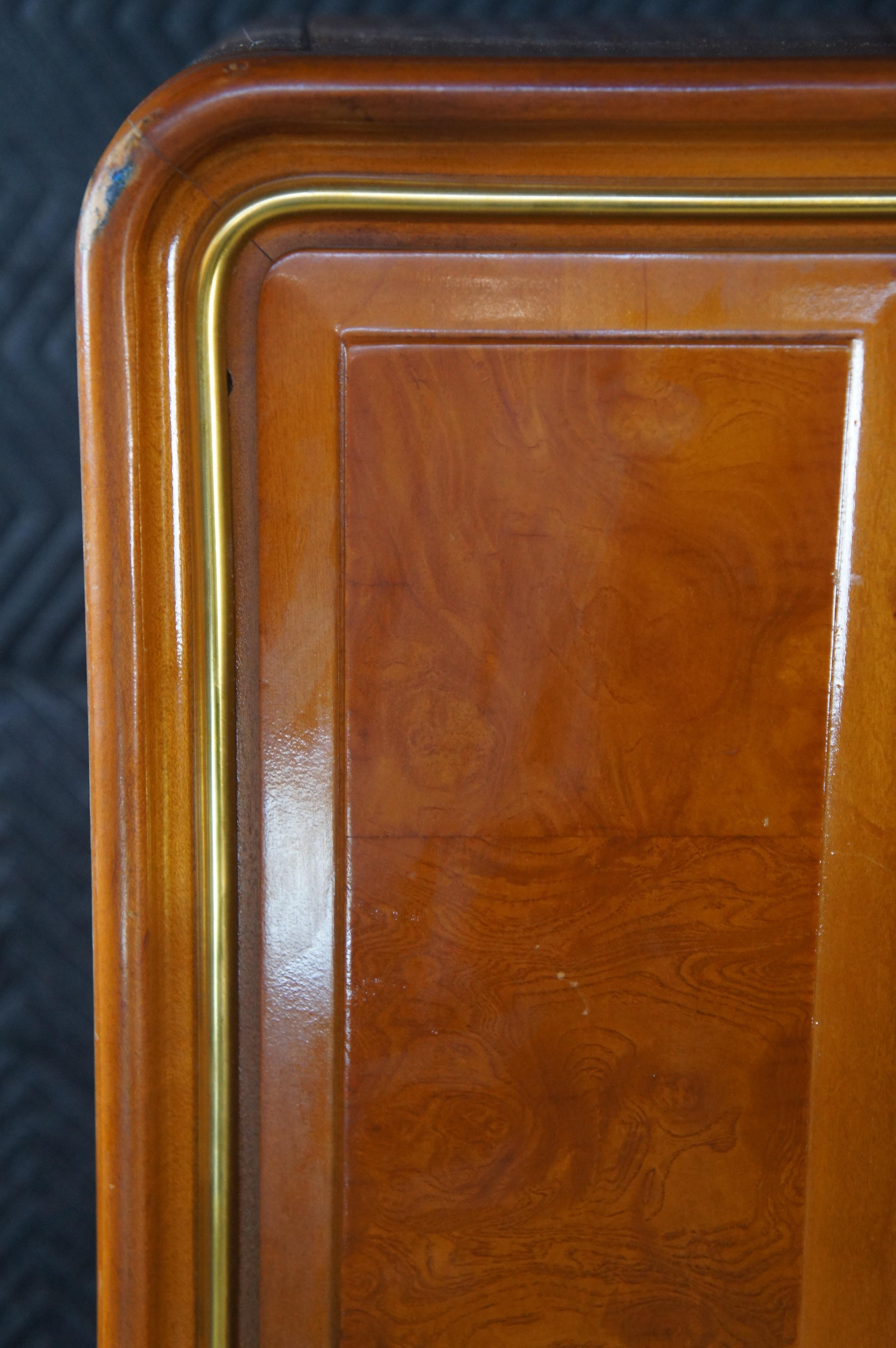 American of Martinsville Armoire moderne du milieu du siècle en loupe de frêne Tallboy Dresser 62