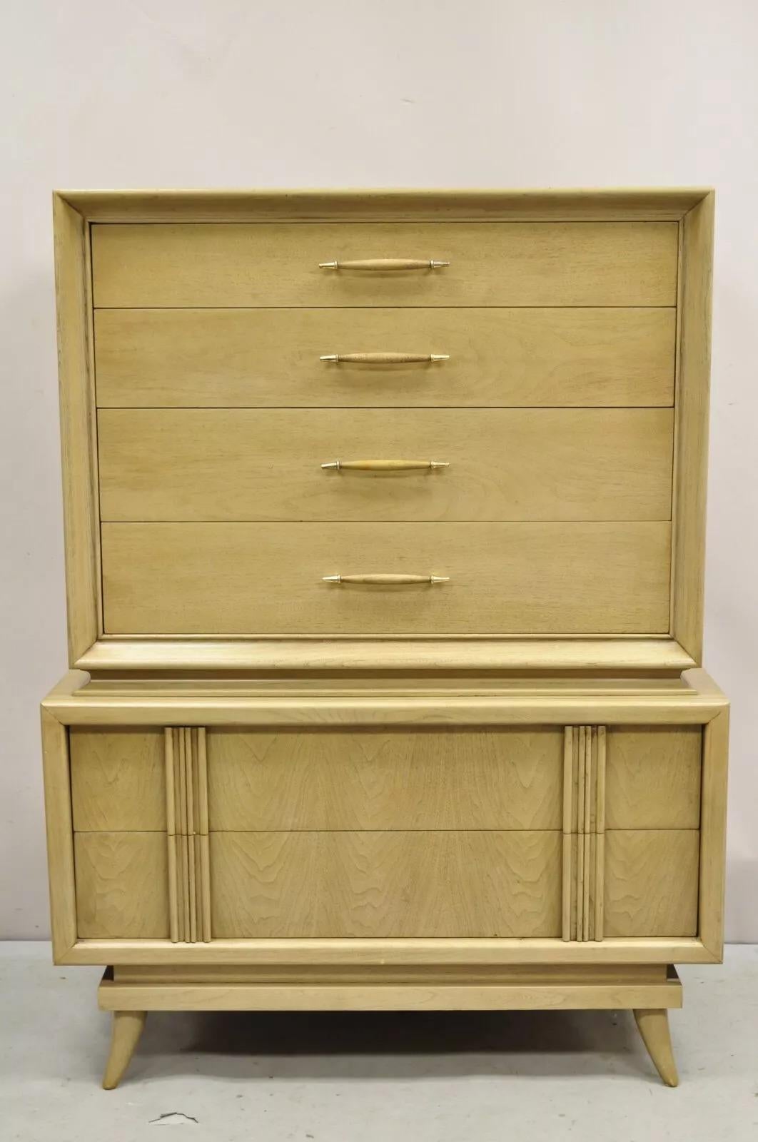 American of Martinsville Mid Century Modern Blonde Holztruhe auf Kommode, Mid-Century Modern 5