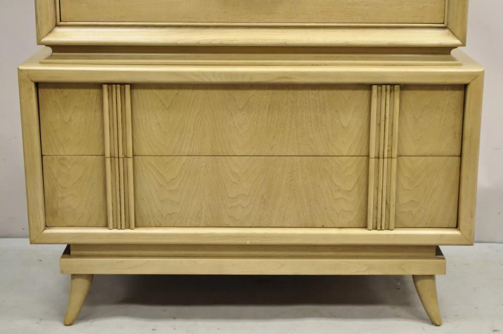 American of Martinsville Mid Century Modern Blonde Holztruhe auf Kommode, Mid-Century Modern (Unbekannt)