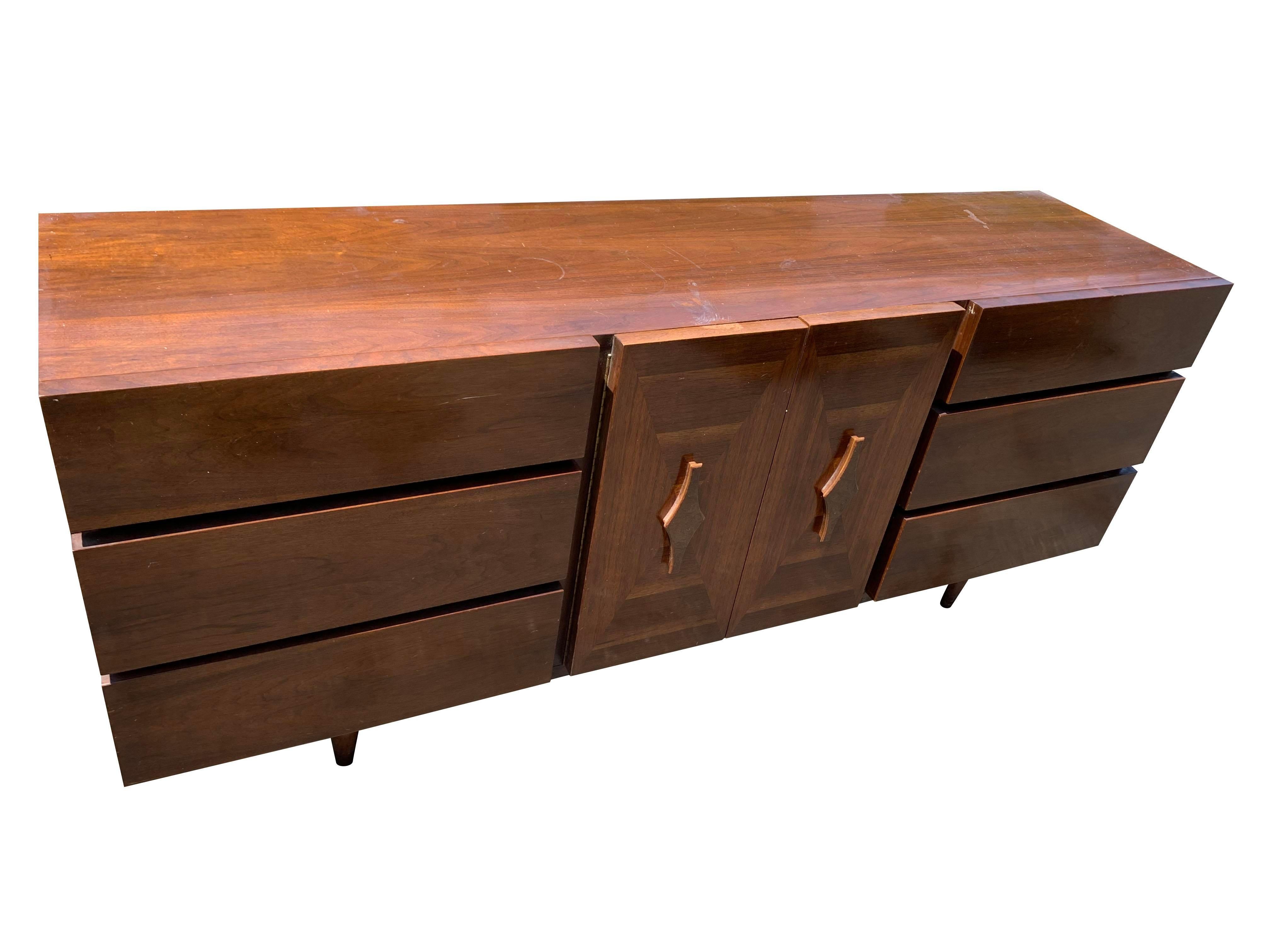Walnut American of Martinsville Mid-Century Modern Credenza