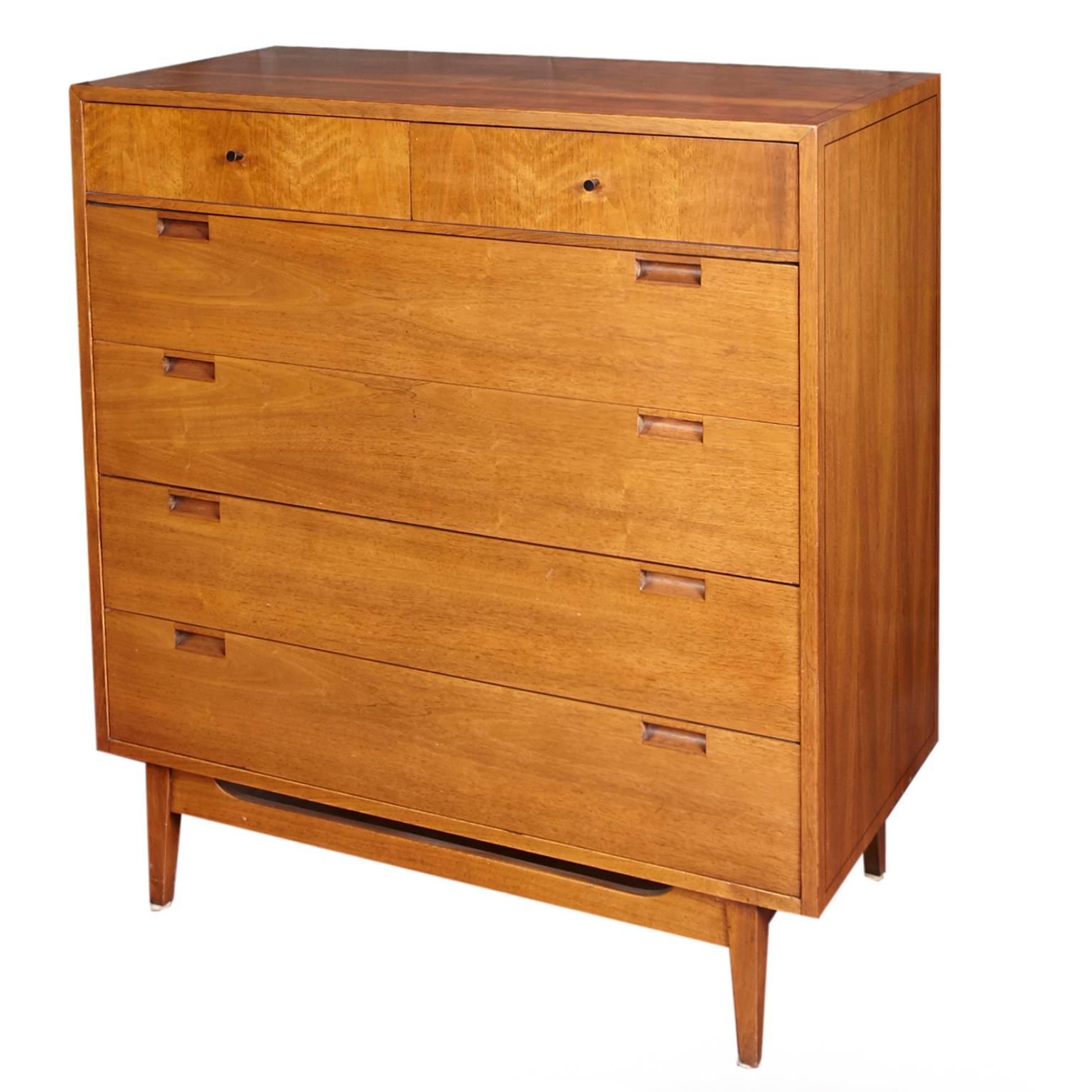American of Martinsville Mid-Century Modern Tall Six-Drawer Dresser 1