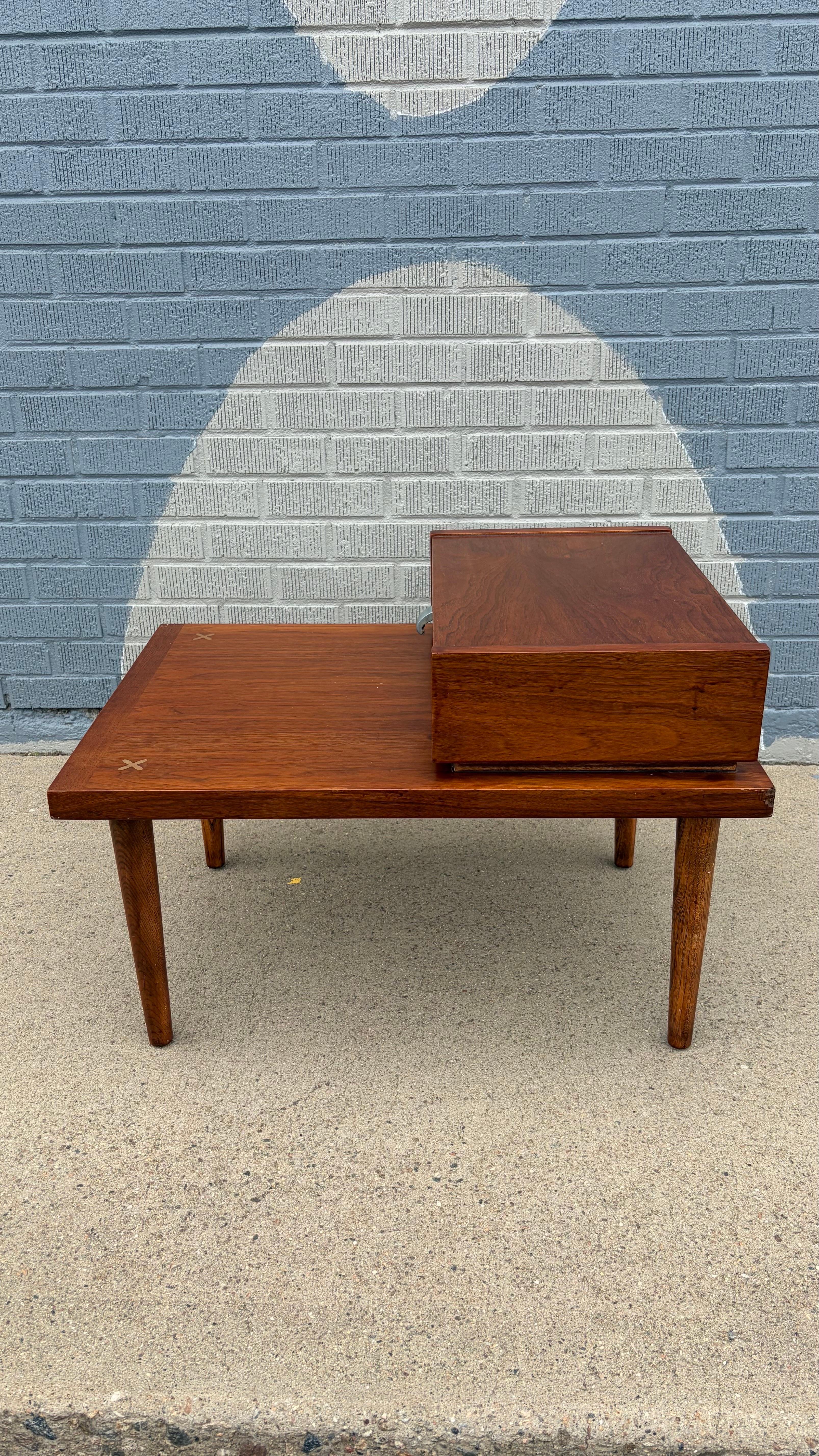Two Step Work Table American of Martinsville Mid-Century Modern Two Tier Step Table, circa ...