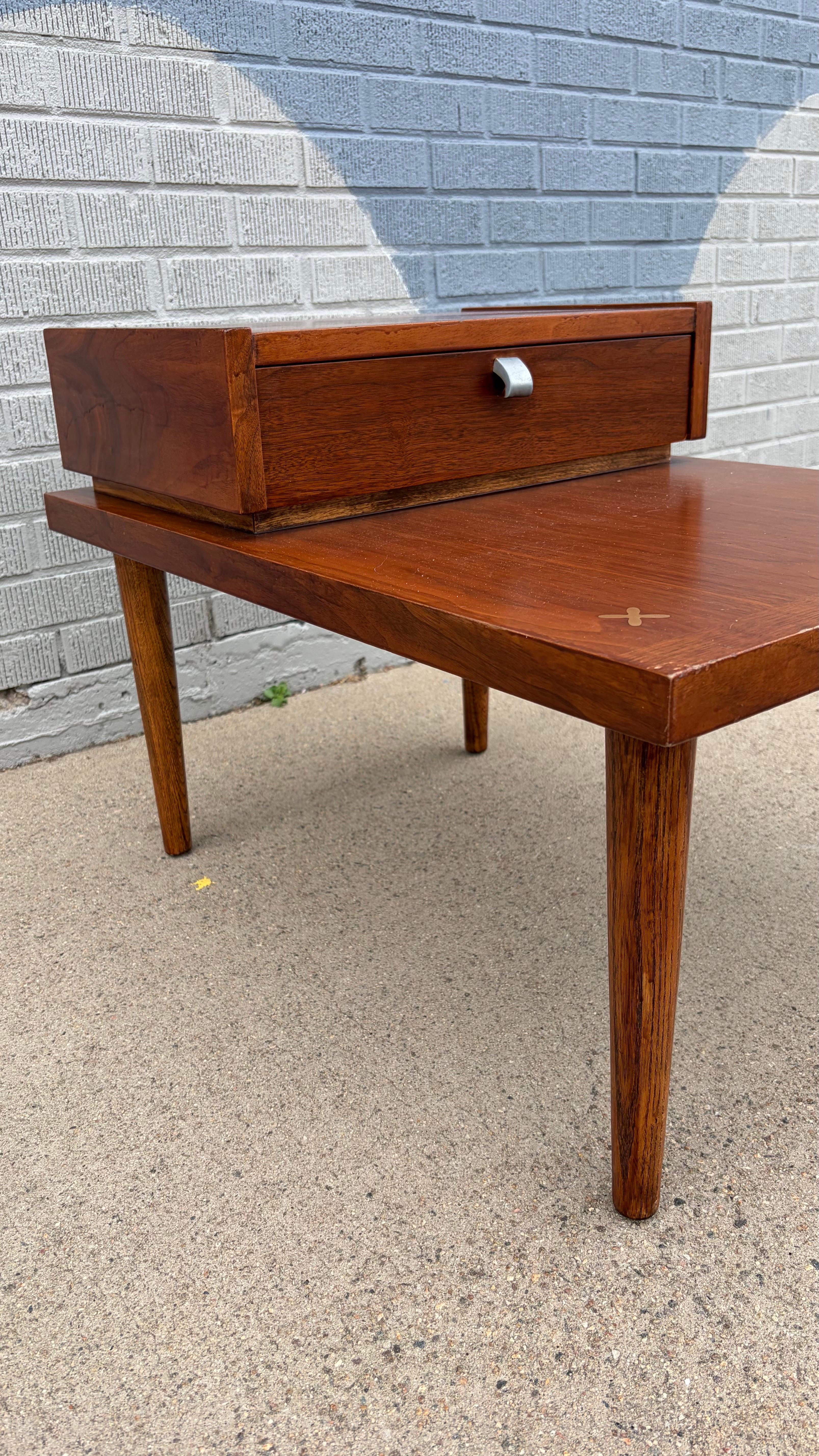 Two Step Work Table American of Martinsville Mid-Century Modern Two Tier Step Table, circa ...
