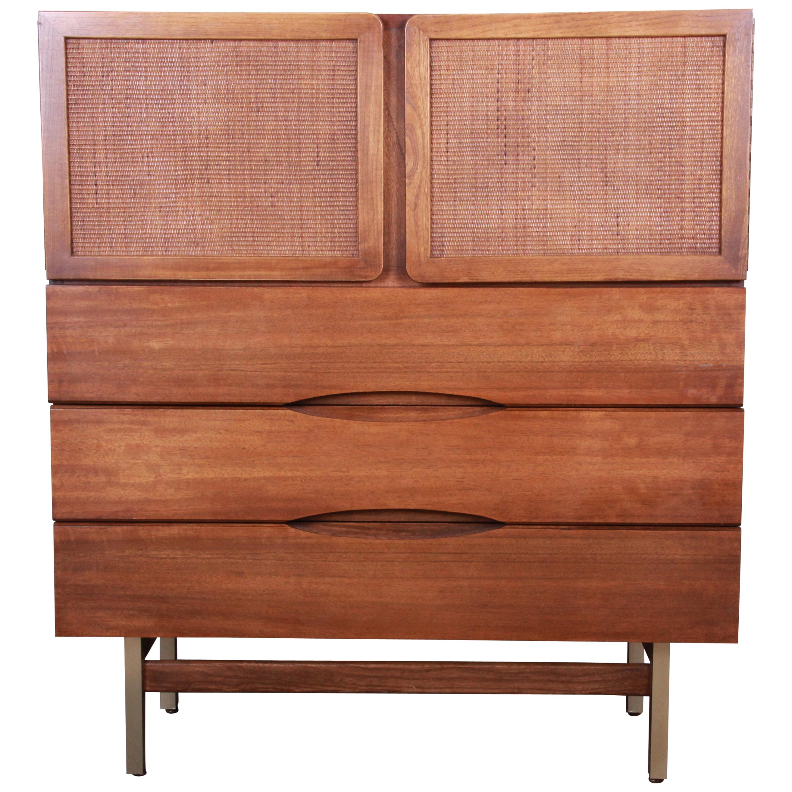 American of Martinsville Mid-Century Modern Walnut Gentleman's Chest