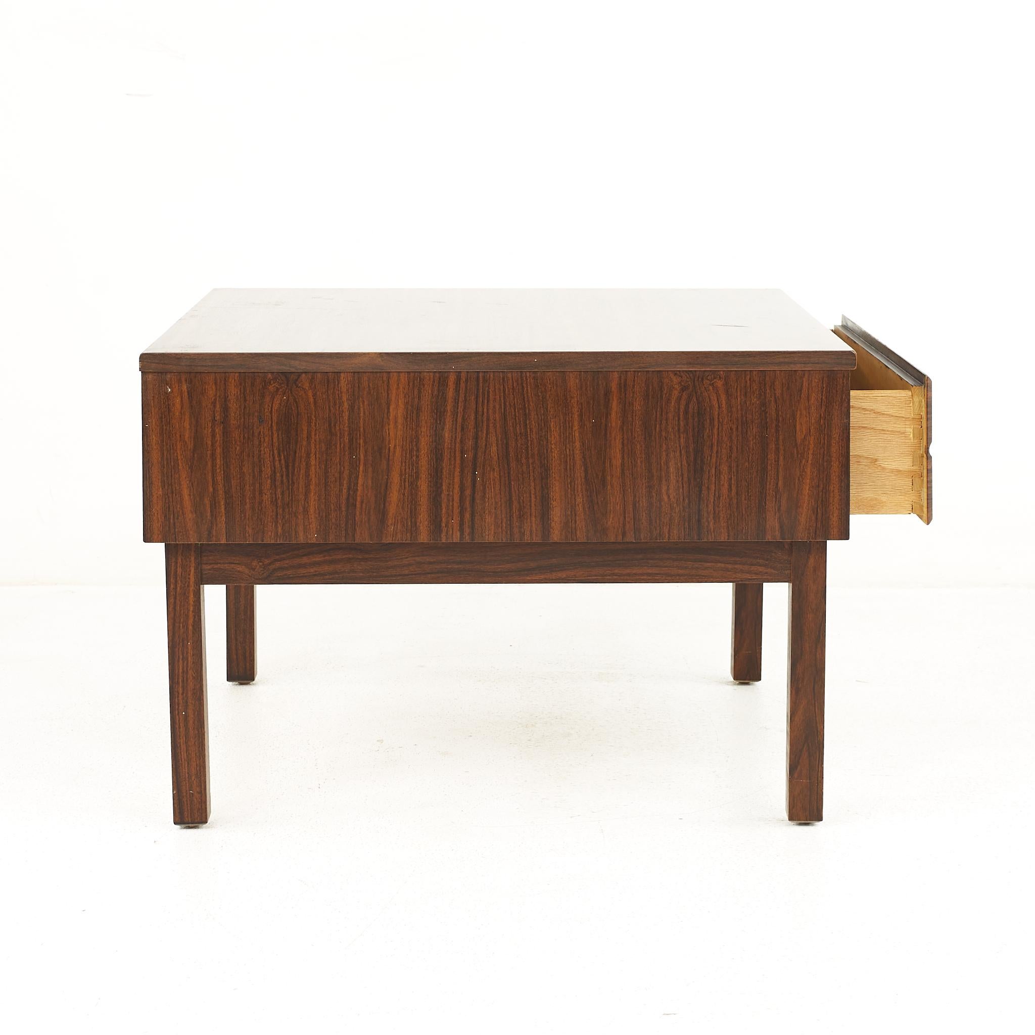 Wood American of Martinsville Mid Century Rosewood End Tables, a Pair For Sale