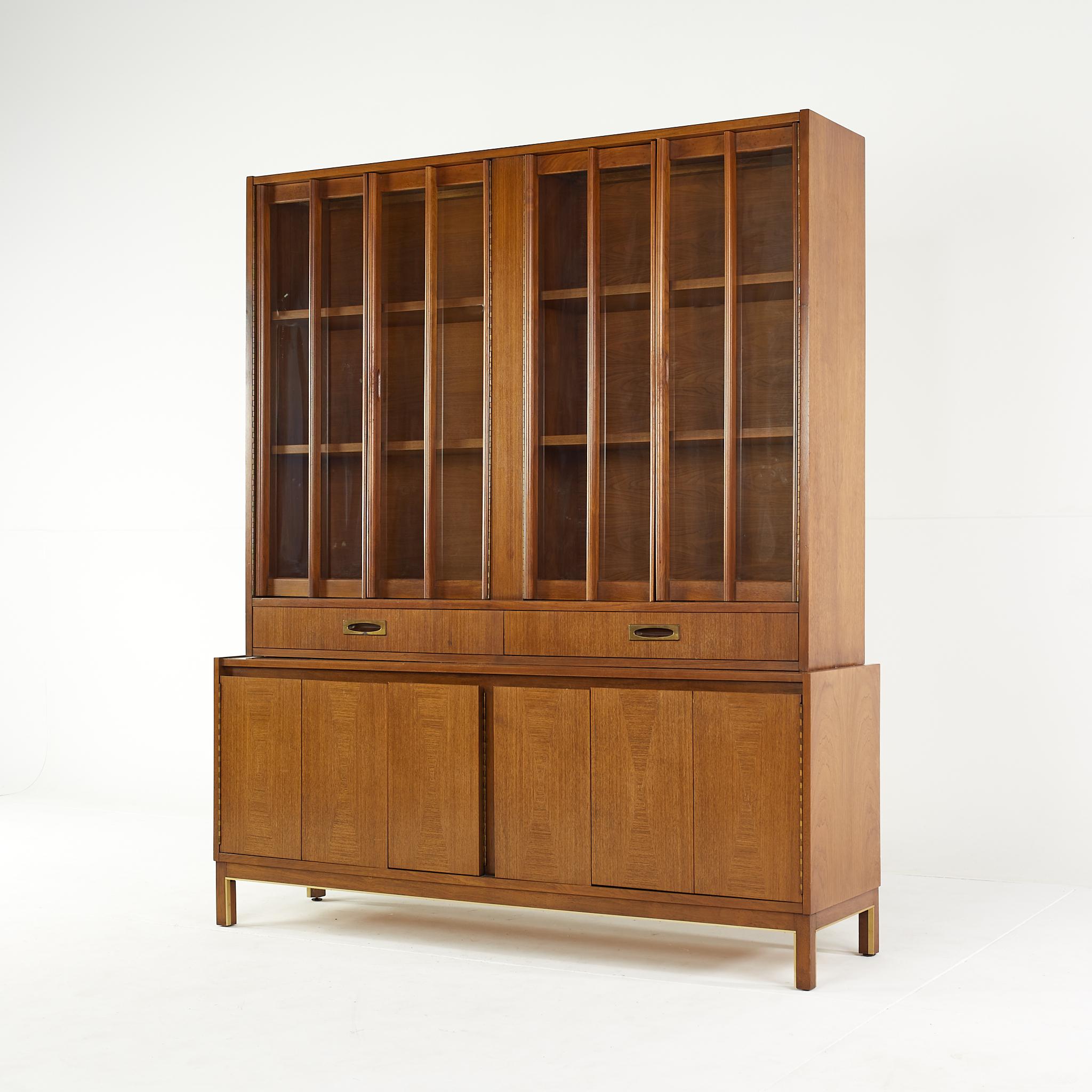 walnut china hutch