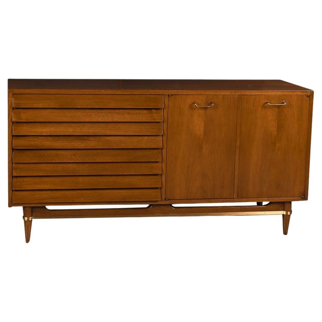 American of Martinsville Midcentury Walnut Credenza