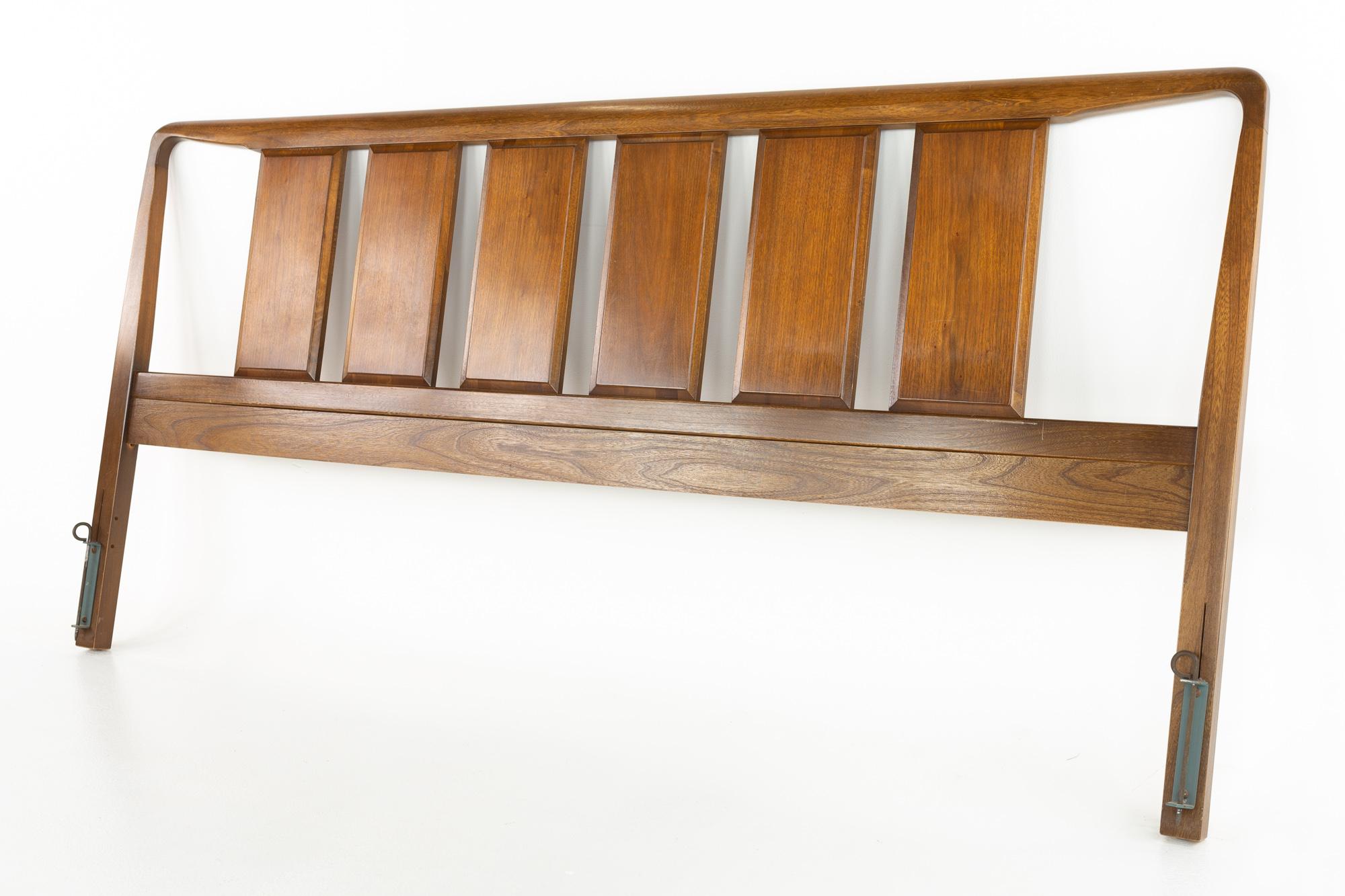 Mid-Century Modern American of Martinsville Mid Century Walnut King Headboard