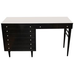 Vintage American of Martinsville Midcentury Black Lacquered Writing Desk